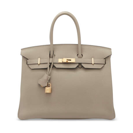 A TAUPE CLÉMENCE LEATHER BIRKIN 35 WITH GOLD HARDWARE - photo 1