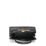 A BLACK CALFBOX LEATHER SELLIER KELLY 28 WITH GOLD HARDWARE - фото 5