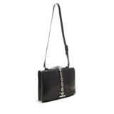 A BLACK CALFBOX LEATHER VICTOR BAG WITH SILVER HARDWARE - фото 2