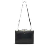 A BLACK CALFBOX LEATHER VICTOR BAG WITH SILVER HARDWARE - фото 3