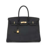 A BLACK CLÉMENCE LEATHER BIRKIN 35 WITH GOLD HARDWARE - Foto 1