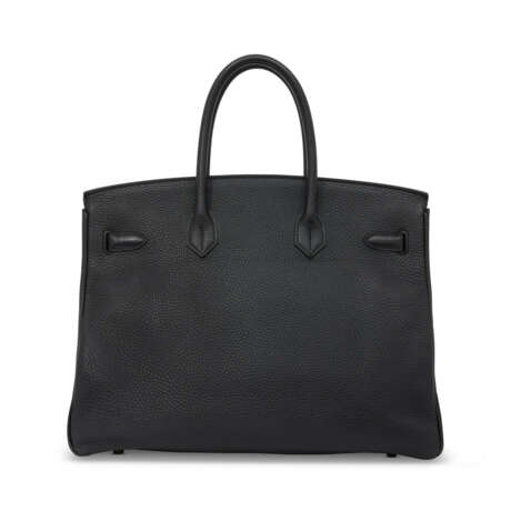 A BLACK CLÉMENCE LEATHER BIRKIN 35 WITH GOLD HARDWARE - фото 4
