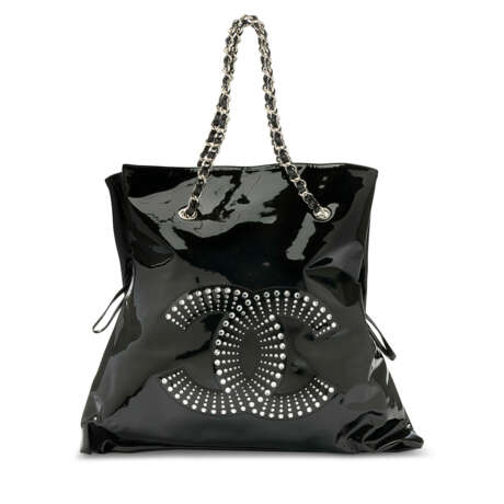 A BLACK PATENT LEATHER & STRASS BONBON TOTE WITH SILVER HARDWARE - Foto 1