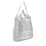 A METALLIC SILVER PERFORATED LEATHER RODEO DRIVE HOBO BAG WITH SILVER HARDWARE - Foto 2