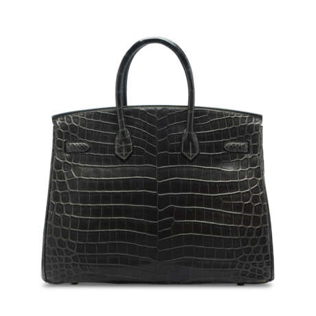 A MATTE GRAPHITE NILOTICUS CROCODILE BIRKIN 35 WITH PALLADIUM HARDWARE - photo 3