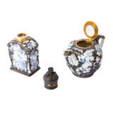 MEISSEN 6 rare drinking and service pieces 'blue painting' with silver mounts, 2nd half 18th c. - Foto 6