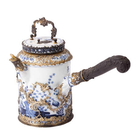 MEISSEN 6 rare drinking and service pieces 'blue painting' with silver mounts, 2nd half 18th c. - фото 12