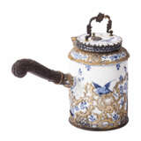 MEISSEN 6 rare drinking and service pieces 'blue painting' with silver mounts, 2nd half 18th c. - Foto 13