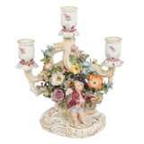 MEISSEN 3-flame candlestick with cupids, 1st choice, after 1850/60 - фото 3