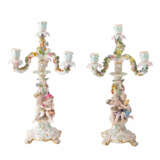MEISSEN figure pendule 'Four Seasons' on pedestal with figure chandeliers, 1st choice, 19th c. - фото 5