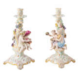 MEISSEN figure pendule 'Four Seasons' on pedestal with figure chandeliers, 1st choice, 19th c. - фото 7