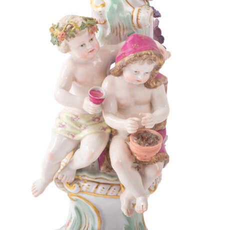 MEISSEN figure pendule 'Four Seasons' on pedestal with figure chandeliers, 1st choice, 19th c. - photo 10