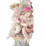 MEISSEN figure pendule 'Four Seasons' on pedestal with figure chandeliers, 1st choice, 19th c. - фото 10