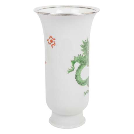 MEISSEN large vase 'Green Ming Dragon', with silver mount, 1st choice, 20th c. - Foto 4