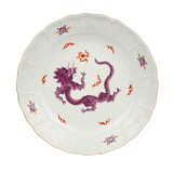MEISSEN large wall plate 'Ming dragon purple', 2nd choice, 20th c. - фото 2