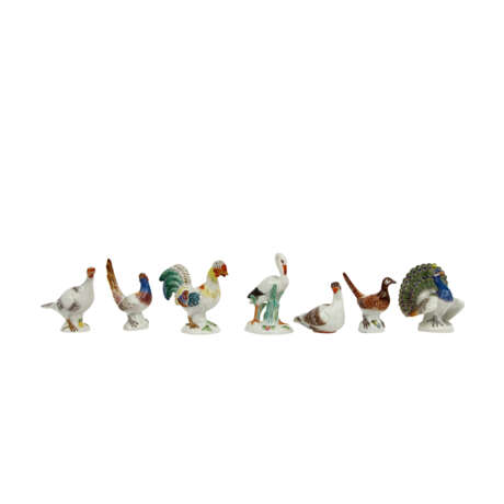 MEISSEN 7-piece set of miniature bird figurines, 20th c. - фото 1