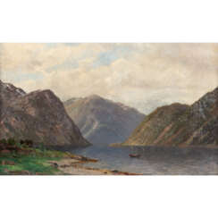 NIELSEN, CARL (1848-1904), "Fjord Landscape", 1900,