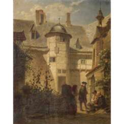 KOCH, RUDOLPH WILHELM (1834-1885), "Entertainment in the Castle Courtyard",