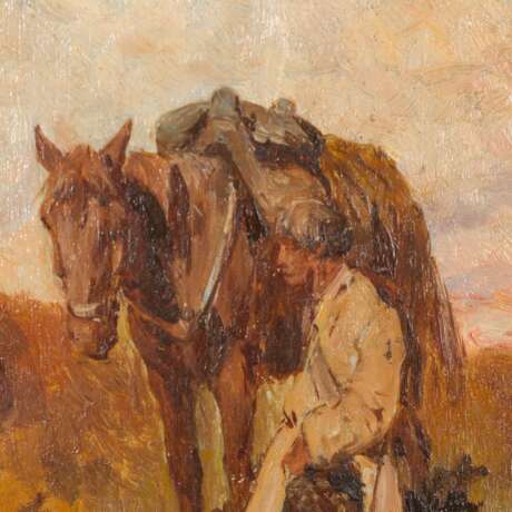 ROLLAND, Giulio, ATTRIBUED (1859-1913), "Cossack standing beside his horse", - Foto 4