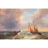 VERBOECKHOVEN, CHARLES- LOUIS (1802-1889), Ships on a Moving Sea, - Foto 1