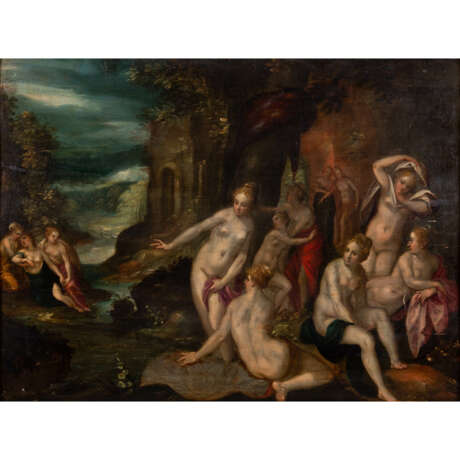 PAINTER/IN 17th century, "Nymphs on a riverbank", - photo 1