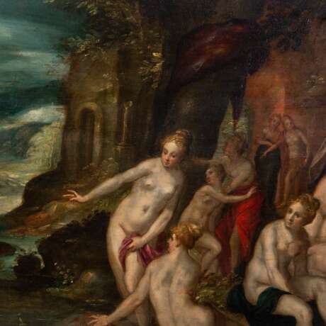 PAINTER/IN 17th century, "Nymphs on a riverbank", - Foto 3