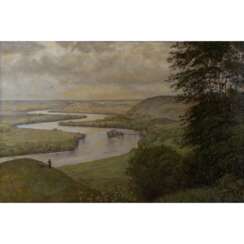 THOMA, HANS (1839-1924), "Landschaft am Oberrhein", 1916,