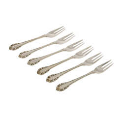 GEORG JENSEN 6 cake forks 'Lily of the Valley', 925 silver, 20th c.