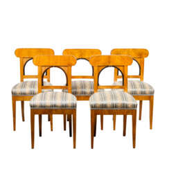 SEQUENCE OF 5 BIEDERMEIER SHOVEL CHAIRS