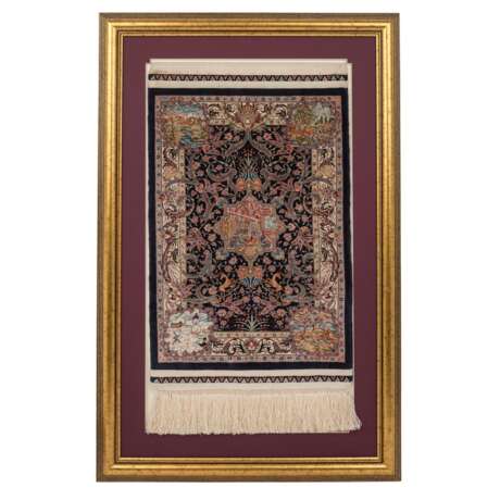 Oriental rug "The Four Seasons" made of silk. HEREKE/TURKEY, 21st century, 52x34 cm. - фото 1