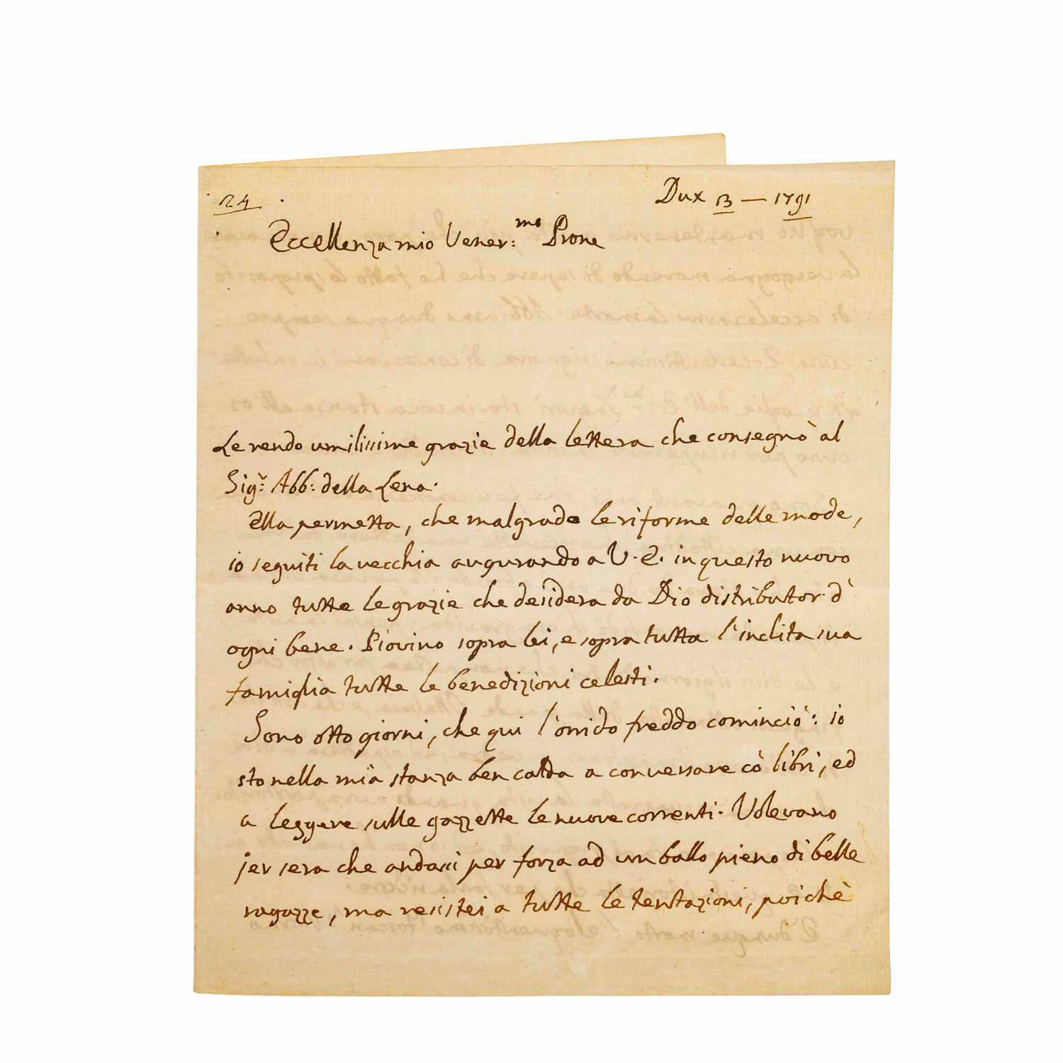 CASANOVA - Extremely rare letter of the famous adventurer.