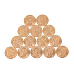 France /GOLD LOT - 14 x 20 francs 'Marianne
