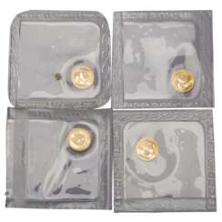 China/GOLD - 4 x 10 Yuan at 1 g each fine,