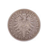 German Empire / Reuss, younger line Schleiz - 2 Mark 1884, Henry XIV, - фото 2
