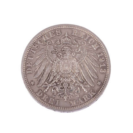 German Empire / Lippe - 3 Mark 1913, Prince Leopold IV, - фото 2