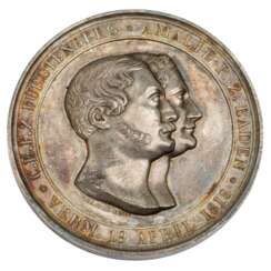 Baden Durlach - silver medal 1843, Carl Leopold Friedrich, silver wedding anniversary