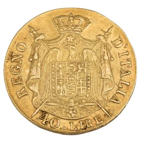 Kingdom of Italy/Gold - 40 Lire 1808/ Milan, Napoleon I., - фото 2