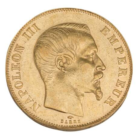 France/Gold - 50 Francs 1858/A, Napoleon III, ss, - фото 1