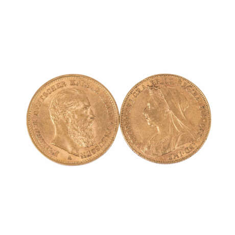 "Royal GOLD - GOLD Sovereign Queen Victoria 1901 and 20 GOLDMark - Foto 1