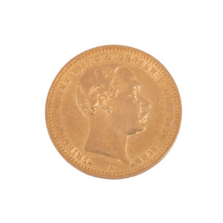 Mecklenburg-Schwerin/Gold - 10 Mark 1890/A, Friedrich Franz III, - Foto 1