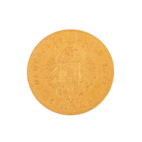Hesse/Gold - 5 Mark 1877/H, Louis IV, - фото 2