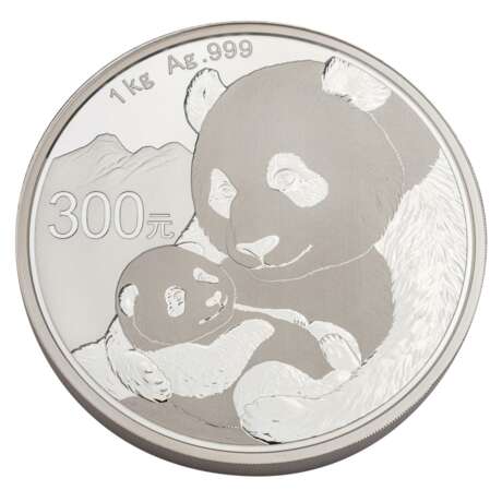 PRC - 300 Yuan 2019, Panda with child, SILVER, - photo 1