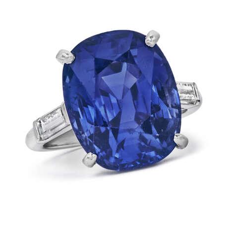 SAPPHIRE AND DIAMOND RING MOUNTED BY CARTIER - photo 1