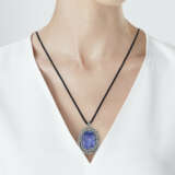 ANTIQUE SAPPHIRE AND DIAMOND PENDANT - photo 2