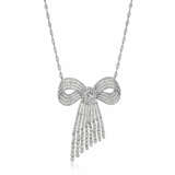 CARTIER BELLE ÉPOQUE DIAMOND BOW PENDANT-BROOCH WITH LATER ADDED NECKCHAIN - Foto 1