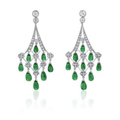 NO RESERVE | EMERALD AND DIAMOND EARRINGS