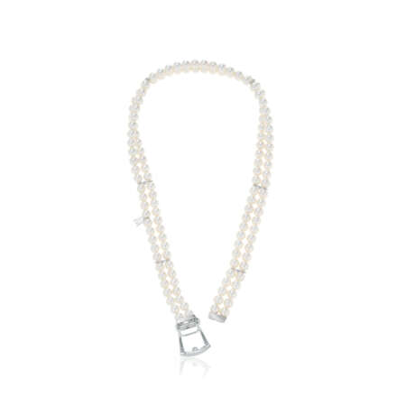 NO RESERVE | MIKIMOTO CULTURED PEARL AND DIAMOND NECKLACE - фото 4