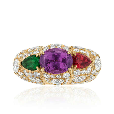 SPINEL, RUBY, EMERALD AND DIAMOND RING - photo 4