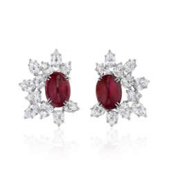 HARRY WINSTON RUBY AND DIAMOND EARRINGS