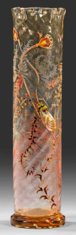 Frühe Stangenvase mit Mohn-Dekor und Zikade von Emile Gallé - Foto 1
